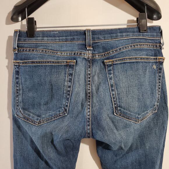 Rag & Bone Dre Distressed & Repaired Ada Brigade Boyfriend Jean Womens 25 Blue - Picture 6 of 12